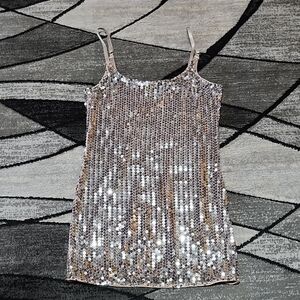DAYTRIP BUCKLE LACE SEQUINS LONG ADJUSTABLE STRAPS TANK-TOP M